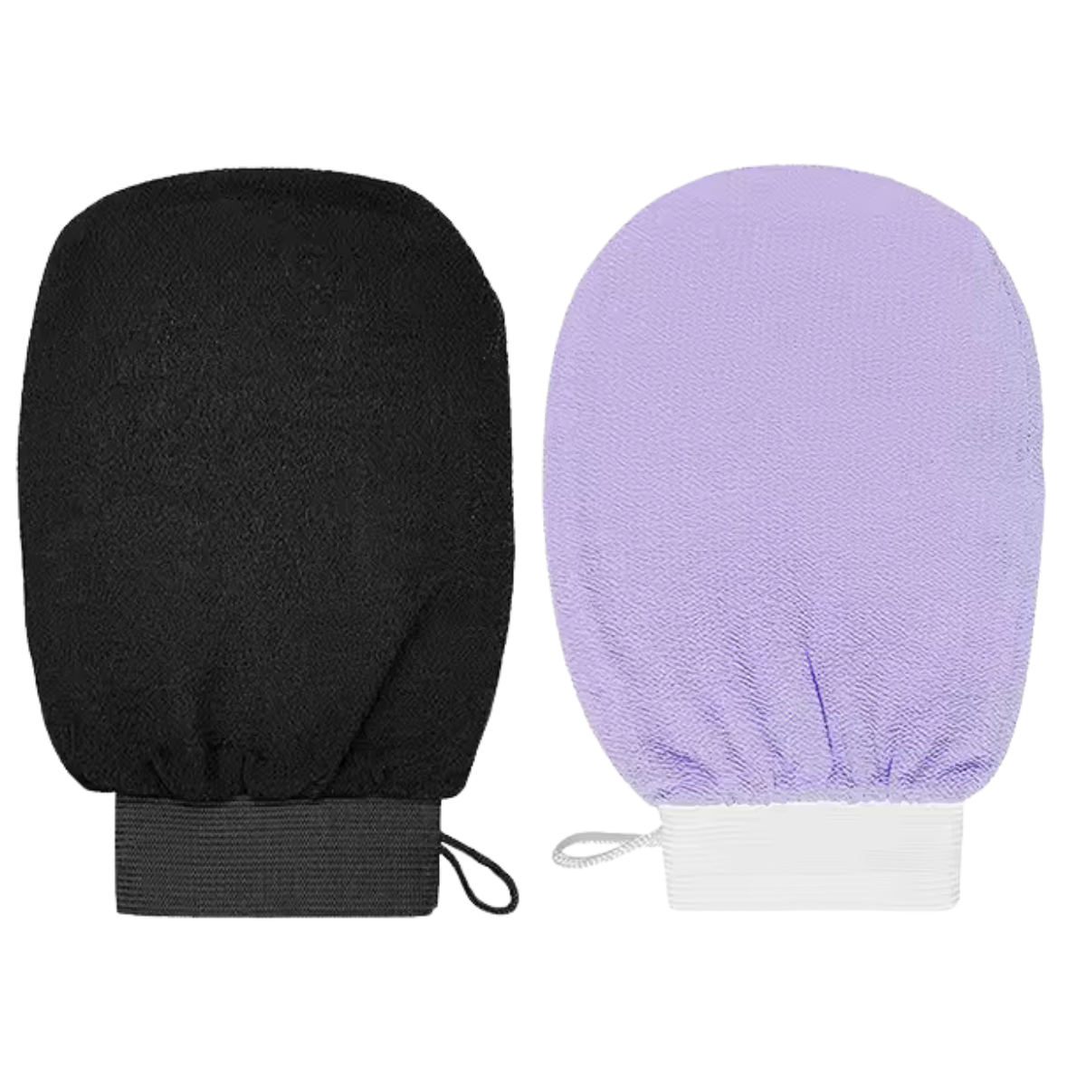 Body Exfoliation Glove Duo - Black & Purple