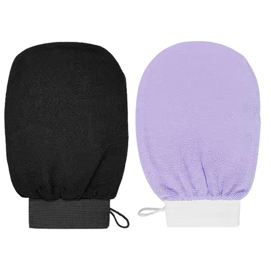 Body Exfoliation Glove Duo - Black & Purple